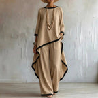 Women's Asymmetric Linen Tunic & Wide-Leg Pants Set - Che Cose Belle
