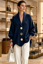 Women's Corduroy Long-Sleeve Top with Metal Buttons - Che Cose Belle