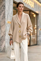 Women's Corduroy Long-Sleeve Top with Metal Buttons - Che Cose Belle
