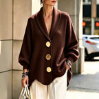 Women's Corduroy Long-Sleeve Top with Metal Buttons - Che Cose Belle