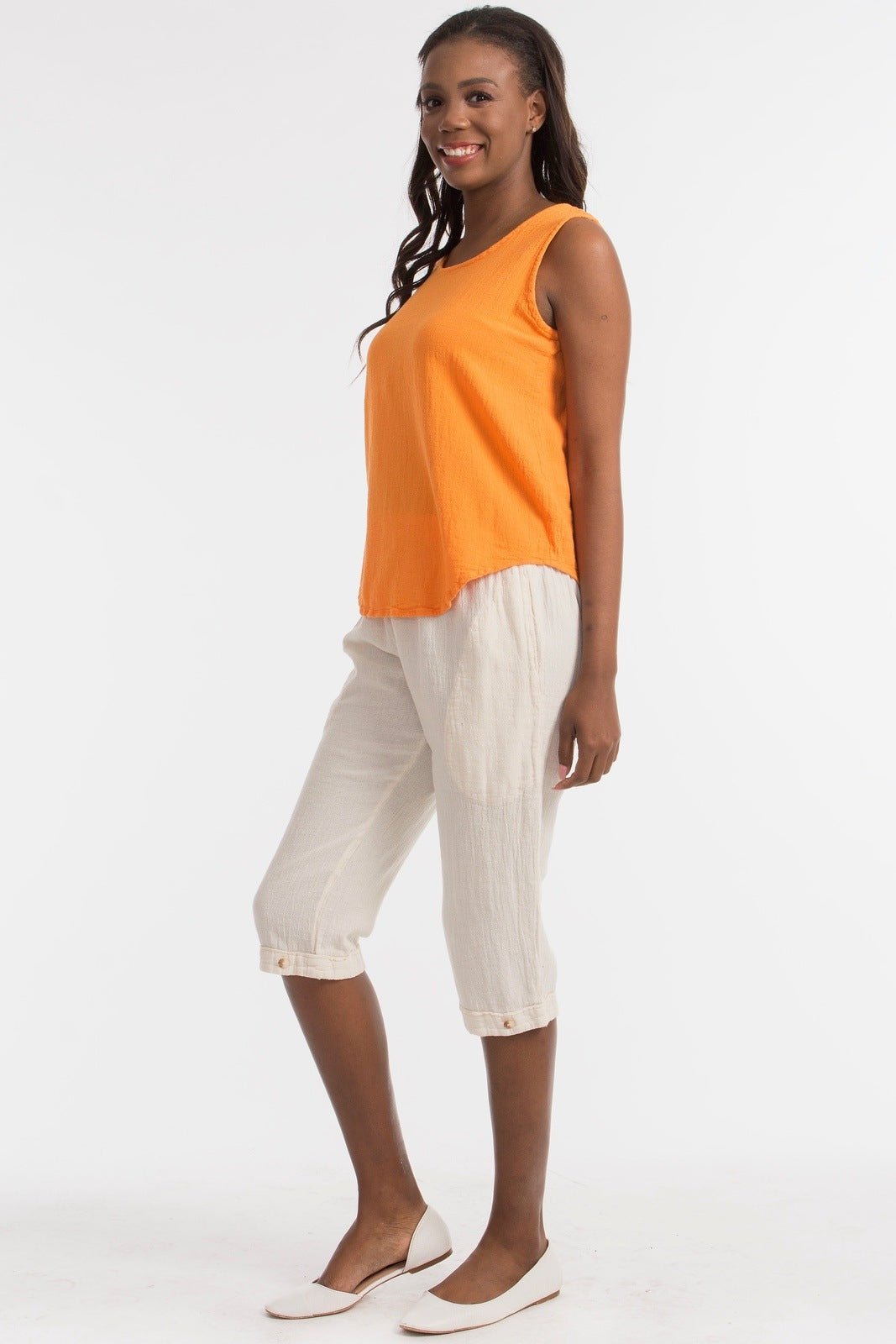Women's Cotton Gauze Nydia Capri With Pockets - Che Cose Belle