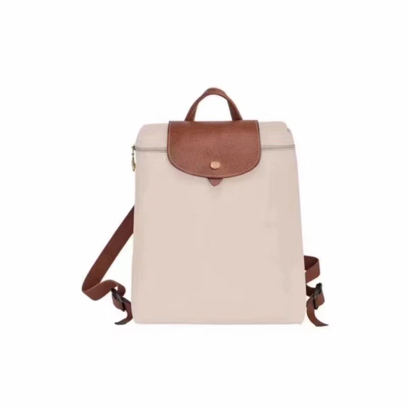 Women's Dragon Inlaid Double Trendy Leather Nylon Backpacks - Che Cose Belle