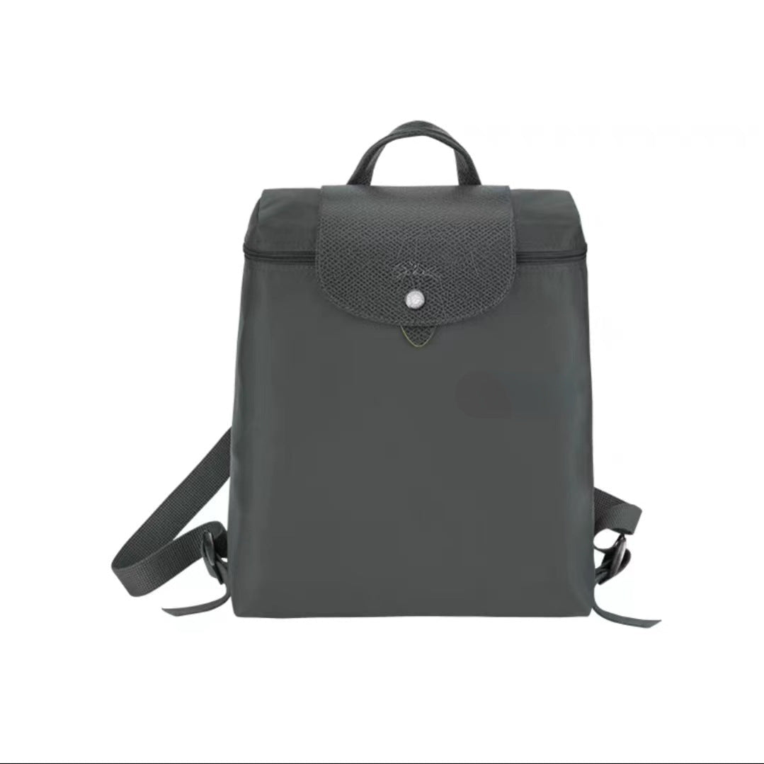 Women's Dragon Inlaid Double Trendy Leather Nylon Backpacks - Che Cose Belle