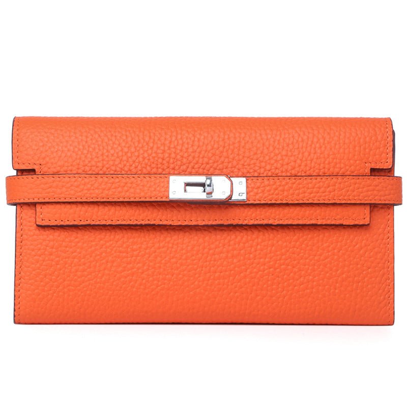 Women's Fashion Classic Lychee Pattern Cowhide Clutch Ladies Wallets - Che Cose Belle
