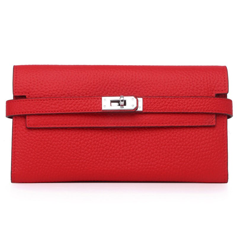 Women's Fashion Classic Lychee Pattern Cowhide Clutch Ladies Wallets - Che Cose Belle