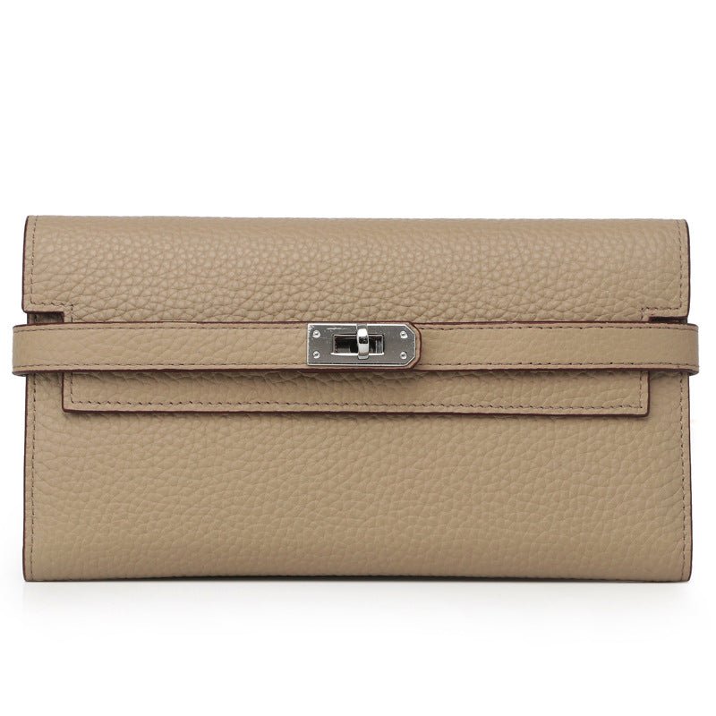 Women's Fashion Classic Lychee Pattern Cowhide Clutch Ladies Wallets - Che Cose Belle