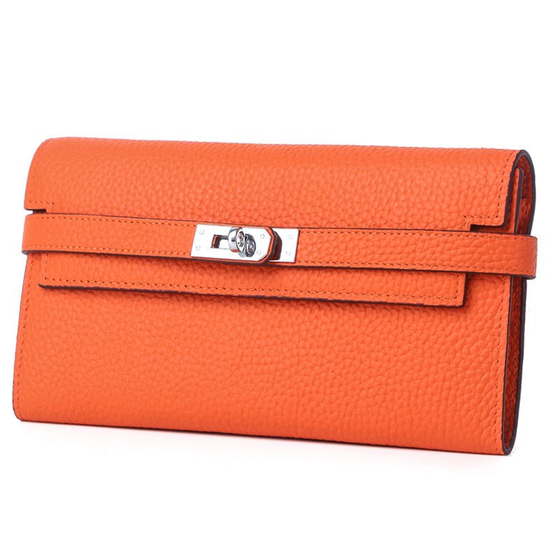Women's Fashion Classic Lychee Pattern Cowhide Clutch Ladies Wallets - Che Cose Belle