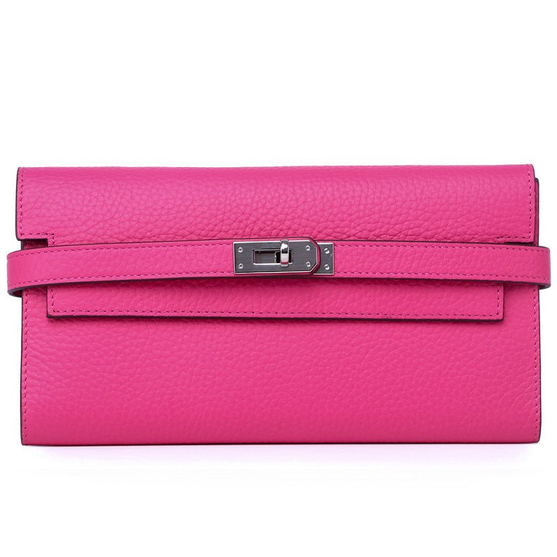 Women's Fashion Classic Lychee Pattern Cowhide Clutch Ladies Wallets - Che Cose Belle