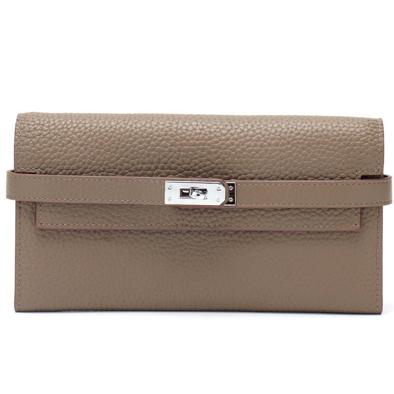 Women's Fashion Classic Lychee Pattern Cowhide Clutch Ladies Wallets - Che Cose Belle