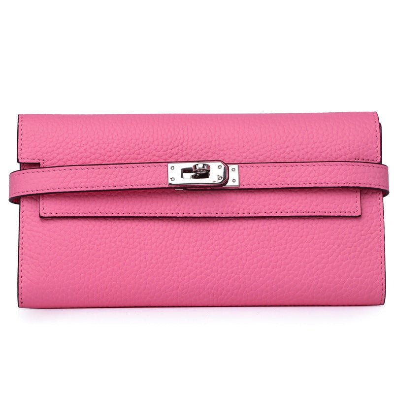 Women's Fashion Classic Lychee Pattern Cowhide Clutch Ladies Wallets - Che Cose Belle