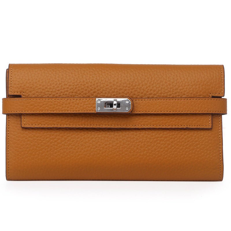 Women's Fashion Classic Lychee Pattern Cowhide Clutch Ladies Wallets - Che Cose Belle