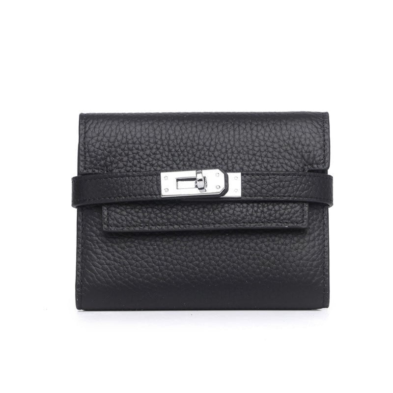 Women's Fashion Classic Lychee Pattern Cowhide Clutch Ladies Wallets - Che Cose Belle
