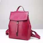 Women's Fashion Genuine Leather Retro Oil Wax Backpacks - Che Cose Belle