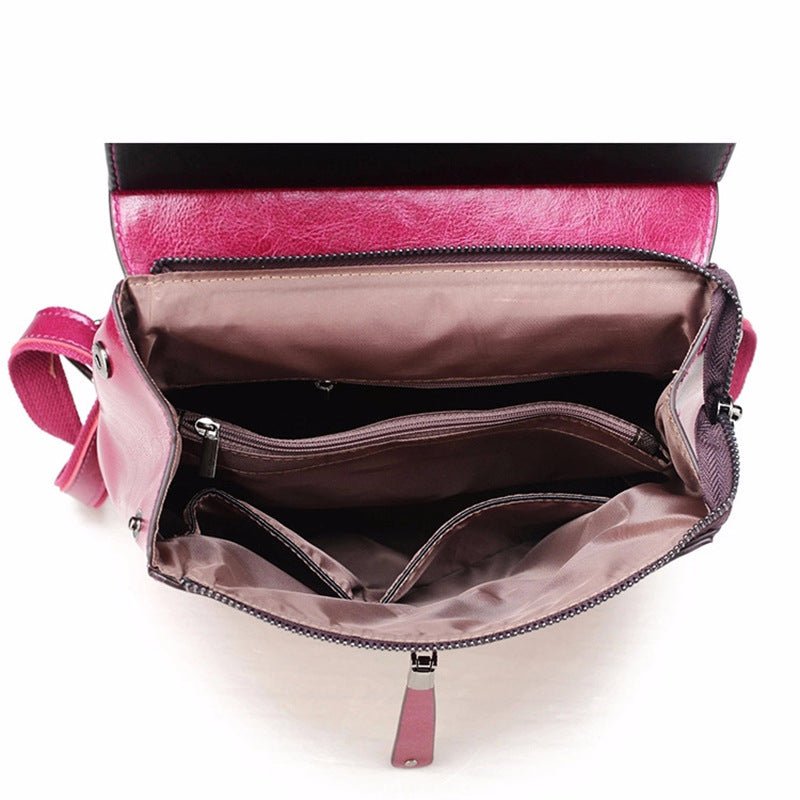 Women's Fashion Genuine Leather Retro Oil Wax Backpacks - Che Cose Belle