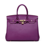 Women's First Layer Cowhide Genuine Leather Portable Handbags - Che Cose Belle
