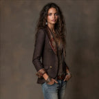 Women's Floral-Print Notched-Collar Blazer with Turn-Up Cuffs - Che Cose Belle