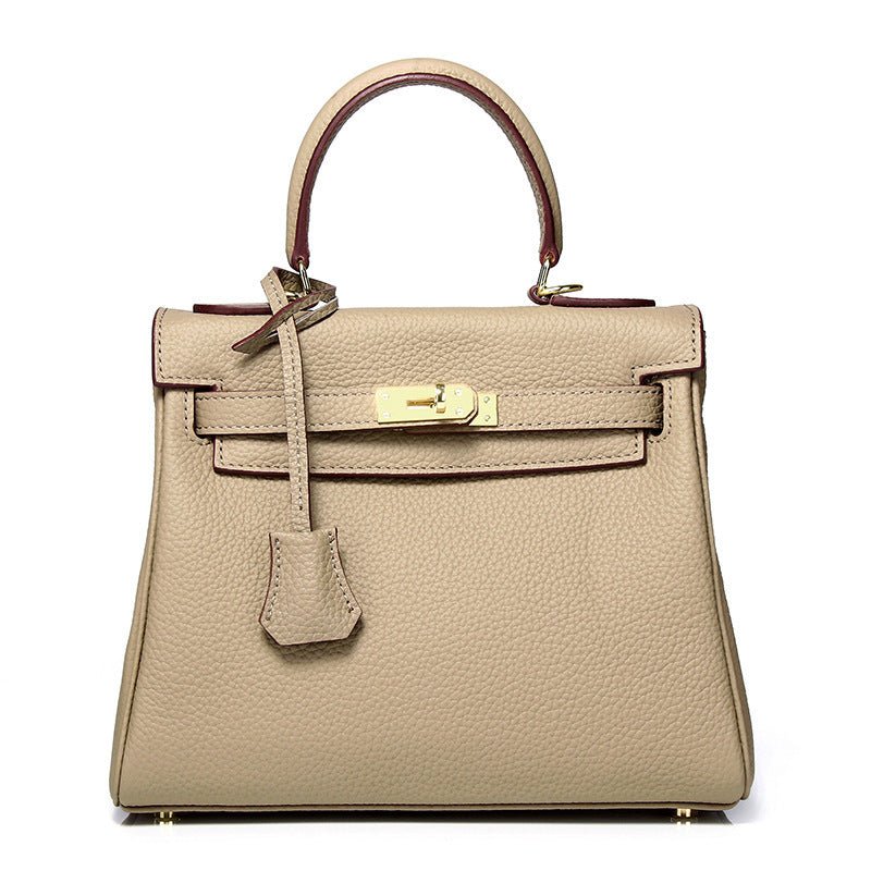 Women's High-grade Fashionable Genuine Leather Handmade Kelly First Layer Handbags - Che Cose Belle