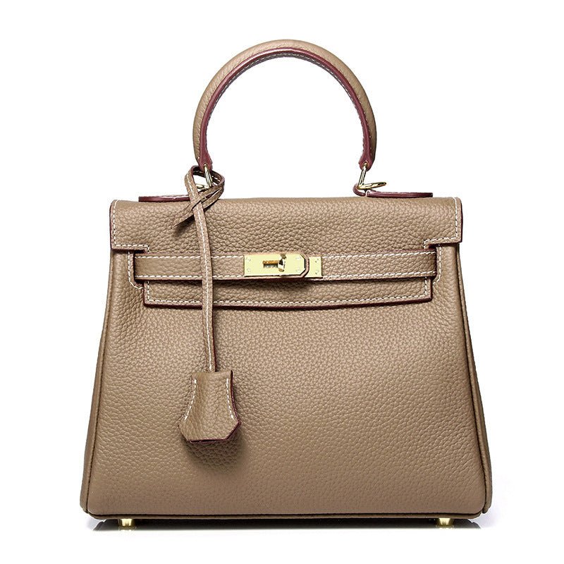Women's High-grade Fashionable Genuine Leather Handmade Kelly First Layer Handbags - Che Cose Belle
