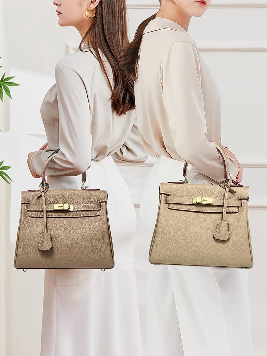 Women's High-grade Fashionable Genuine Leather Handmade Kelly First Layer Handbags - Che Cose Belle