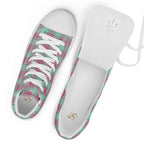 Women’s High Top Canvas Shoes Vista Blue and Turkish Rose Plaid
