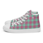 Women’s High Top Canvas Shoes Vista Blue and Turkish Rose Plaid