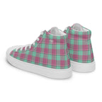 Women’s High Top Canvas Shoes Vista Blue and Turkish Rose Plaid