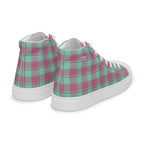 Women’s High Top Canvas Shoes Vista Blue and Turkish Rose Plaid