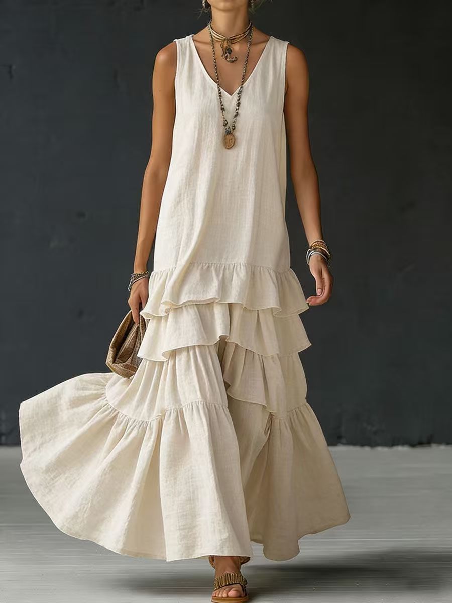 Women's Ice Silk Sleeveless Loose Maxi Dress – 6 Colors S–5XL - Che Cose Belle