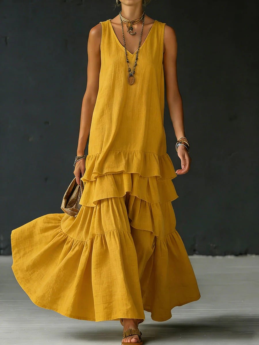 Women's Ice Silk Sleeveless Loose Maxi Dress – 6 Colors S–5XL - Che Cose Belle
