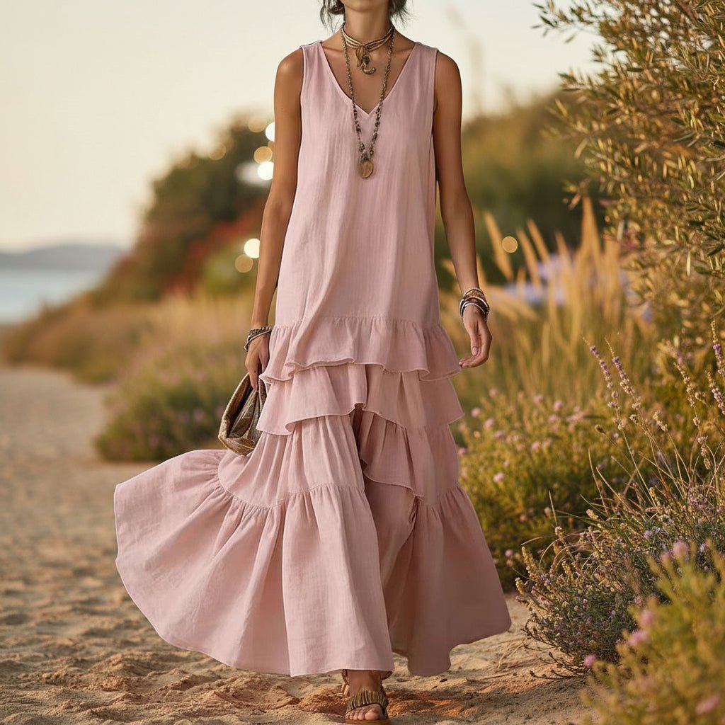Women's Ice Silk Sleeveless Loose Maxi Dress – 6 Colors S–5XL - Che Cose Belle