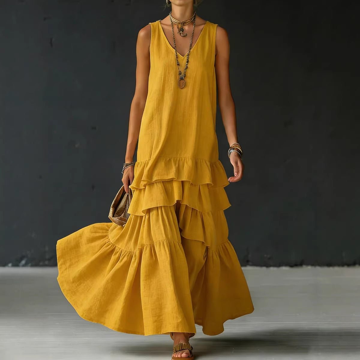 Women's Ice Silk Sleeveless Loose Maxi Dress – 6 Colors S–5XL - Che Cose Belle