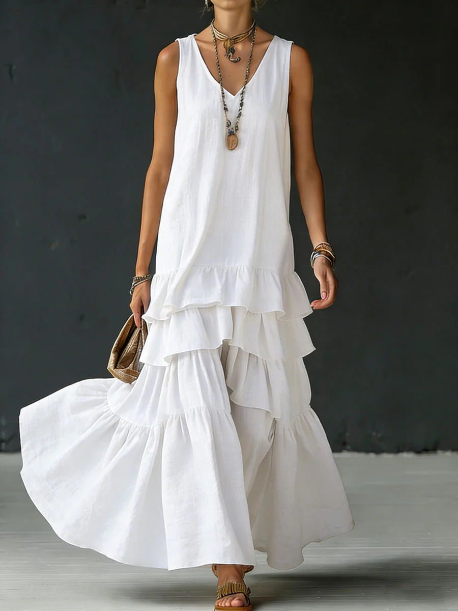 Women's Ice Silk Sleeveless Loose Maxi Dress – 6 Colors S–5XL - Che Cose Belle