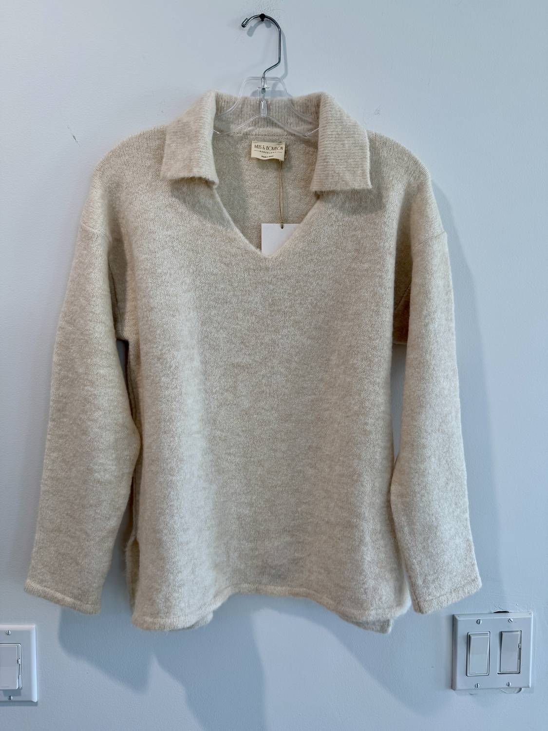 Women's Jersey Llanes V - neck Collared Sweater - Che Cose Belle