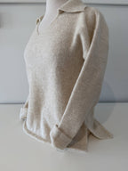Women's Jersey Llanes V - neck Collared Sweater - Che Cose Belle