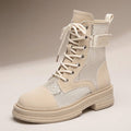 Women's Lace-Up Mesh Cutout Ankle Boots - Che Cose Belle