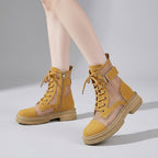 Women's Lace-Up Mesh Cutout Ankle Boots - Che Cose Belle