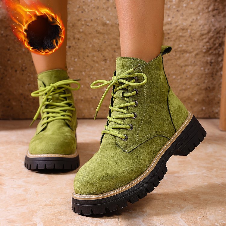 Women’s Lace - Up Suede Fleece - Lined Ankle Boots | Cozy Winter Boots - Che Cose Belle