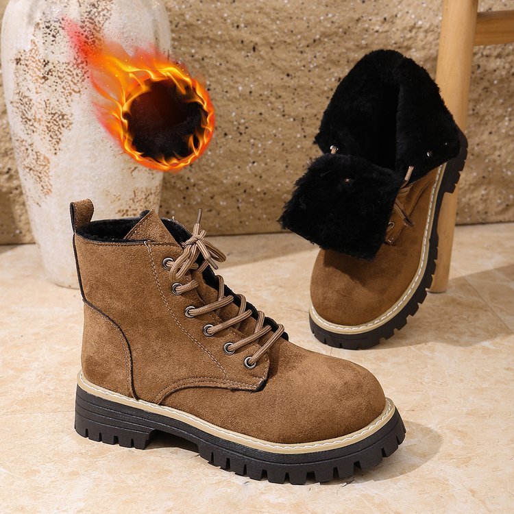 Women’s Lace - Up Suede Fleece - Lined Ankle Boots | Cozy Winter Boots - Che Cose Belle