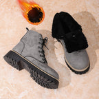 Women’s Lace - Up Suede Fleece - Lined Ankle Boots | Cozy Winter Boots - Che Cose Belle