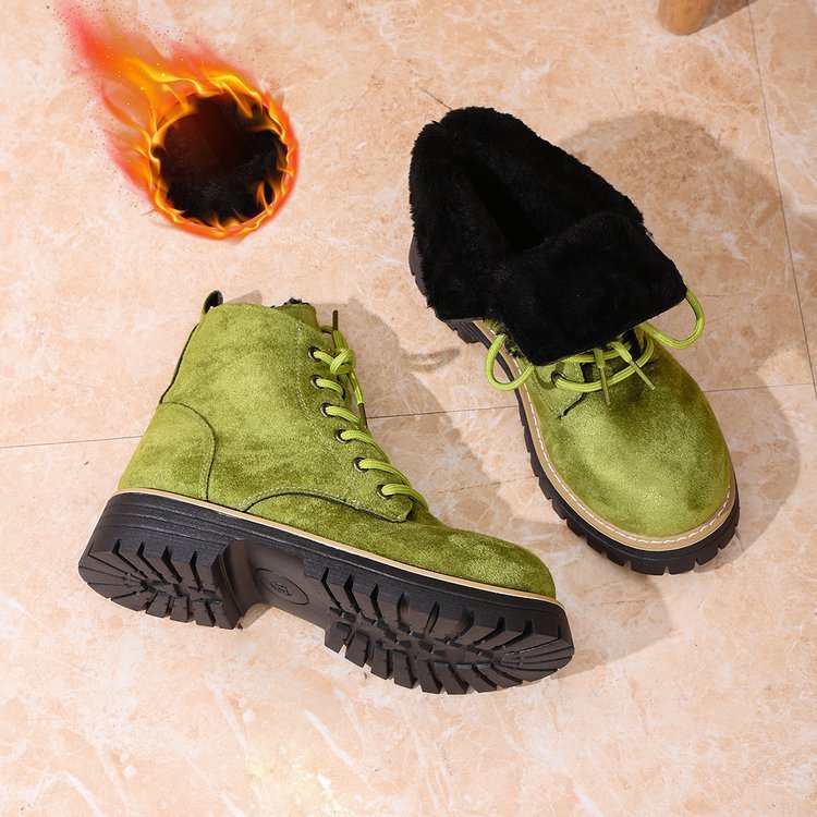 Women’s Lace - Up Suede Fleece - Lined Ankle Boots | Cozy Winter Boots - Che Cose Belle