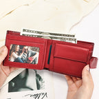 Women's Leather Short Multiple Slots Handmade Large Coin Purses - Che Cose Belle