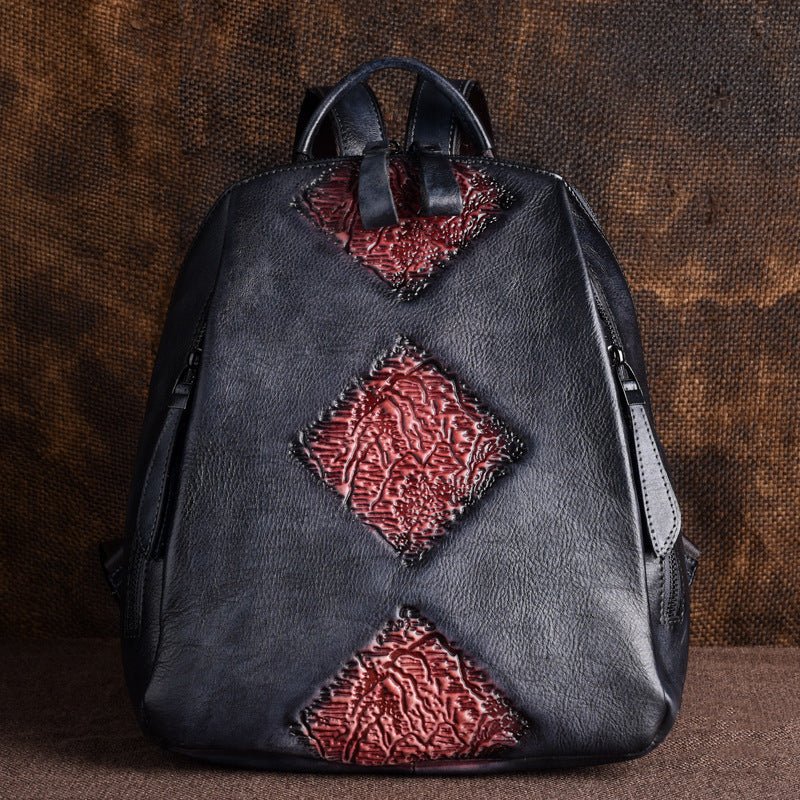 Women's Live Retro Leather Tree High Large Backpacks - Che Cose Belle