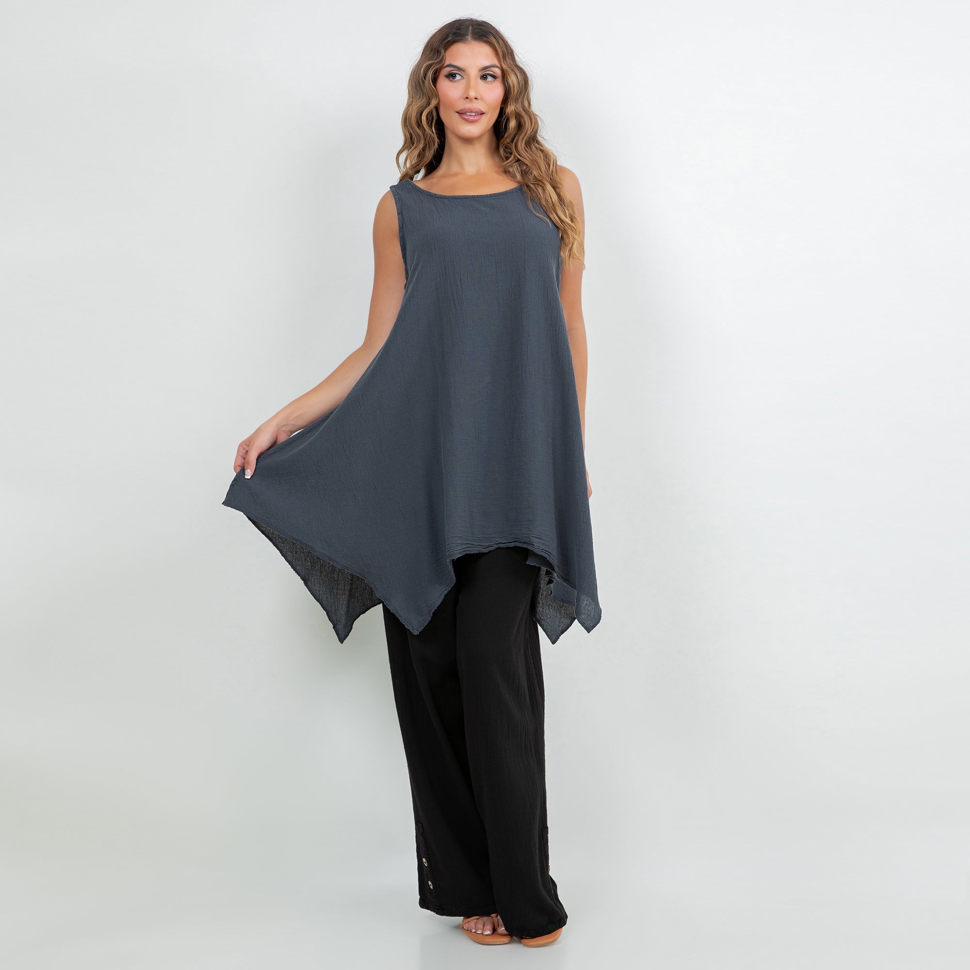 Women's Natalie Cotton Gauze Tank - Che Cose Belle