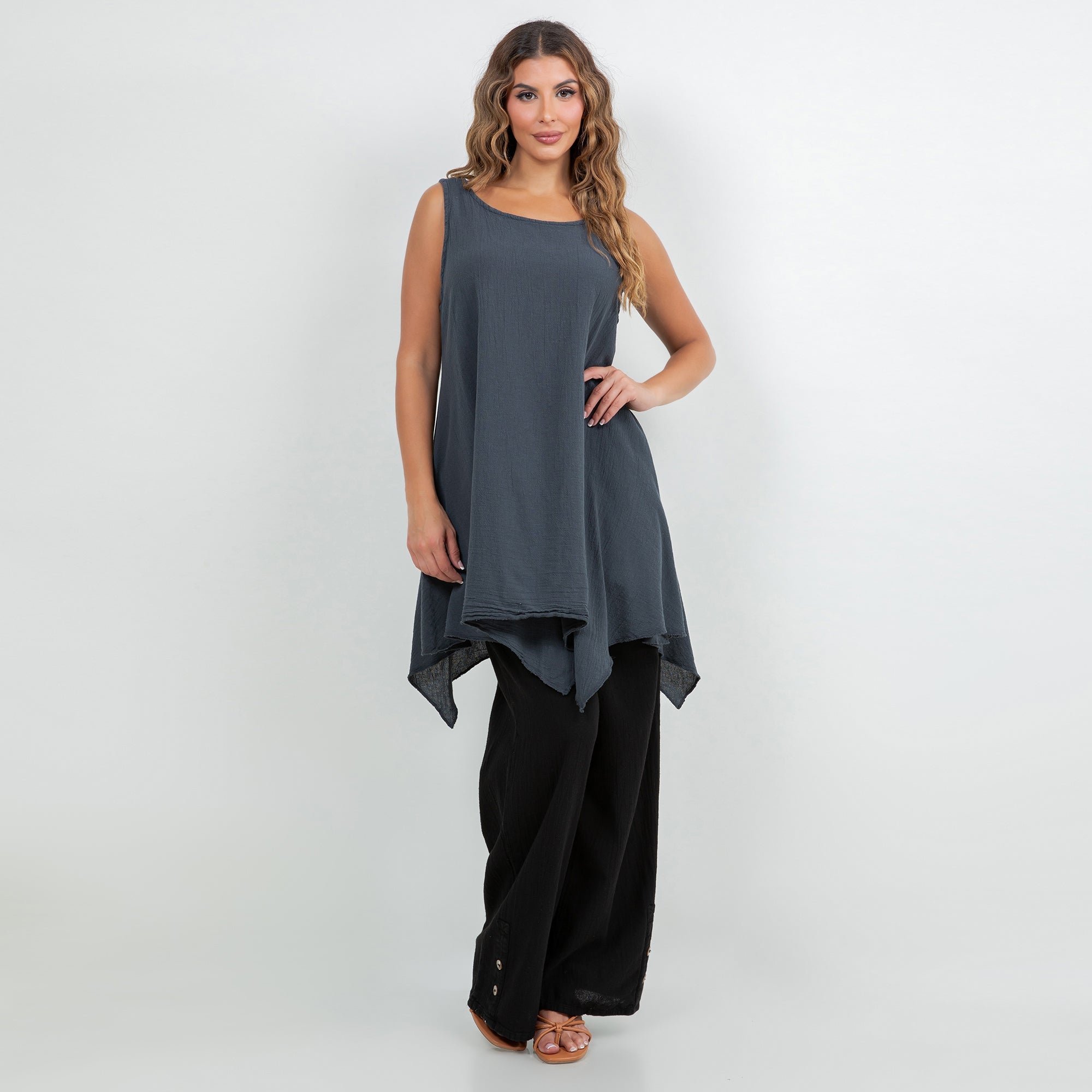 Women's Natalie Cotton Gauze Tank - Che Cose Belle