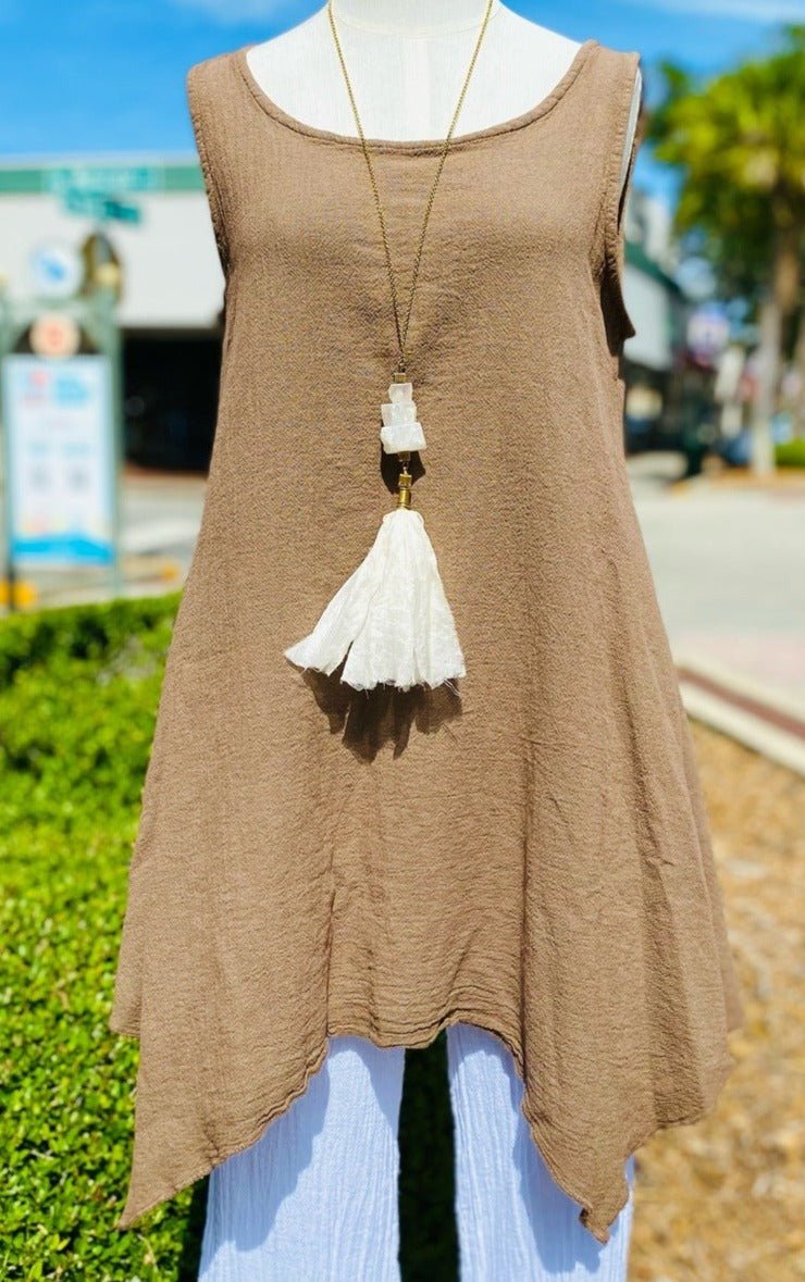 Women's Natalie Cotton Gauze Tank - Che Cose Belle