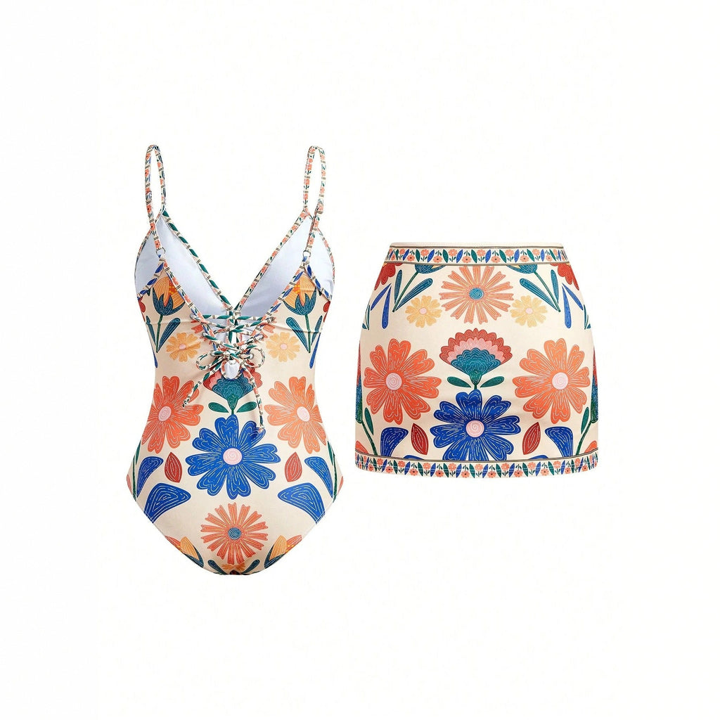 Women's Printed Bohemian Flowy Sling Vacation Style Swimsuit - Che Cose Belle