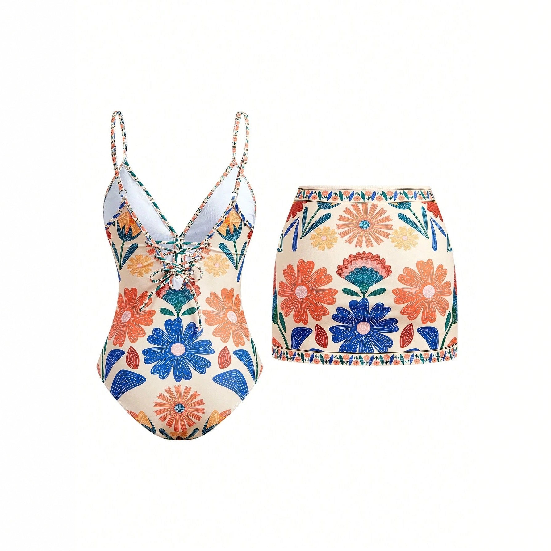 Women's Printed Bohemian Flowy Sling Vacation Style Swimsuit - Che Cose Belle