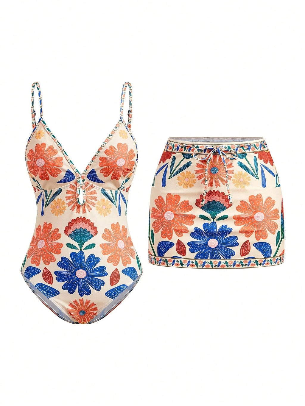 Women's Printed Bohemian Flowy Sling Vacation Style Swimsuit - Che Cose Belle
