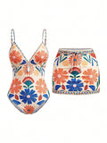 Women's Printed Bohemian Flowy Sling Vacation Style Swimsuit - Che Cose Belle