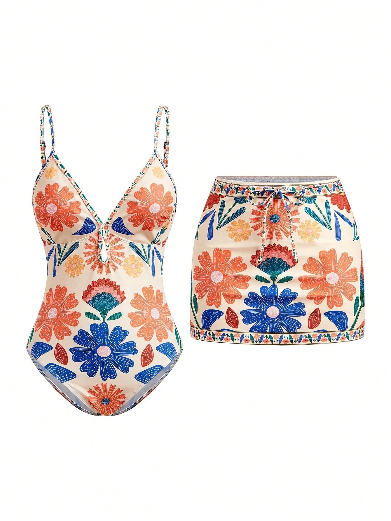 Women's Printed Bohemian Flowy Sling Vacation Style Swimsuit - Che Cose Belle